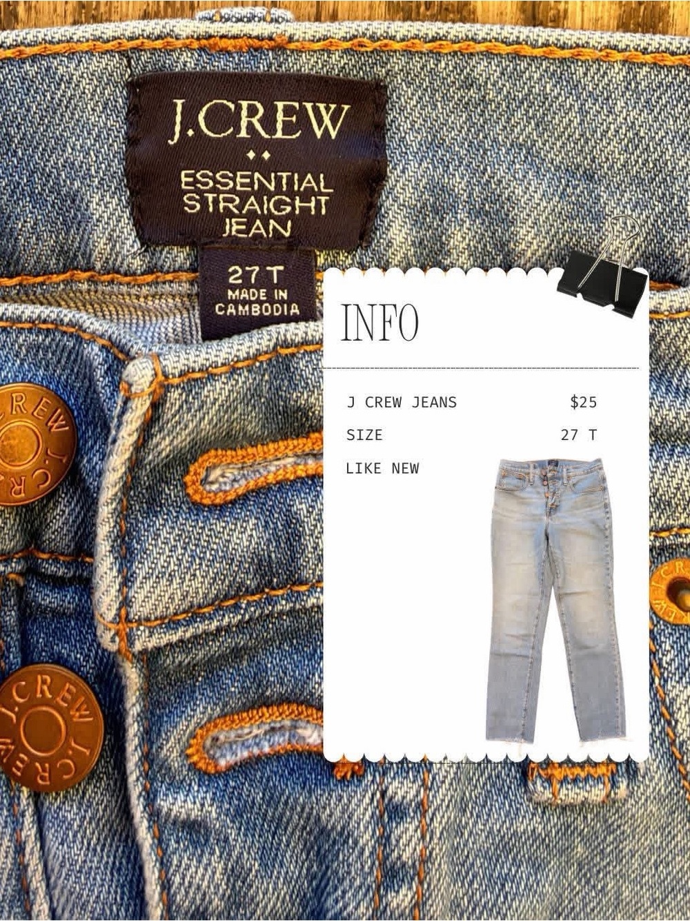 J. Crew Light Blue Essential Straight Jeans